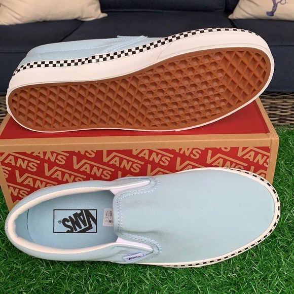 VANS CLASSIC SLIP-ON CHECK FOXING COOL BLUE WMNS - Picture 15 of 17